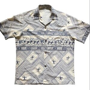 Vintage Tribal Hawaiian Shirt Men’s XL Festival Aloha Surf Retro